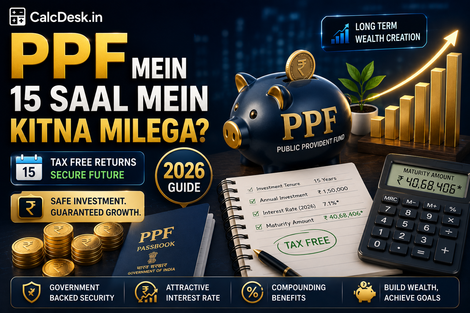 PPF Mein 15 Saal Mein Kitna Milega? 2026 | CalcDesk