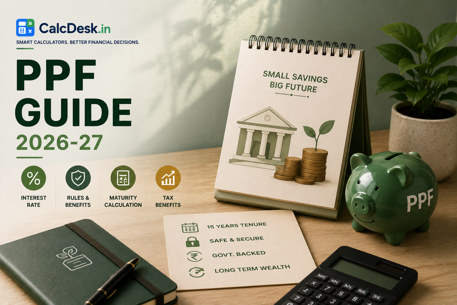 PPF Guide 2026-27 — Interest Rate, Rules & Maturity Calculation | CalcDesk.in