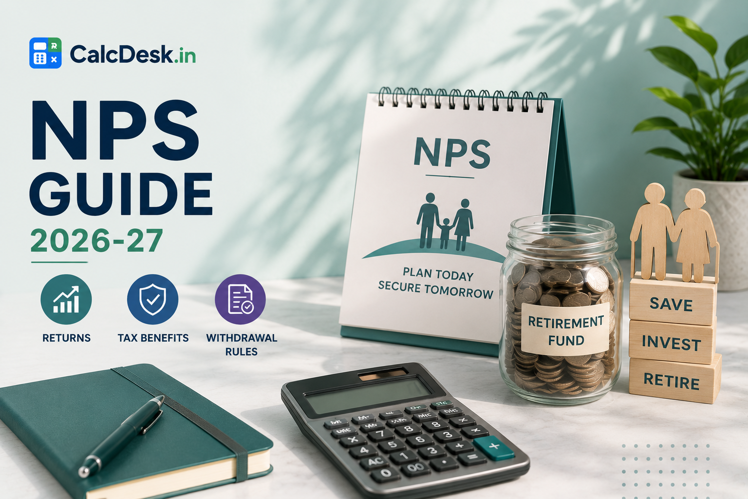 NPS Guide 2026-27 — Returns, Tax Benefits & Withdrawal Rules | CalcDesk.in