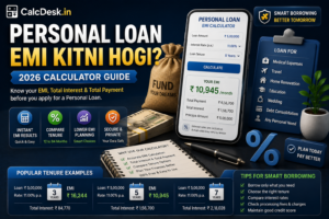 Personal Loan EMI Kitni Hogi? 2026 Calculator | CalcDesk