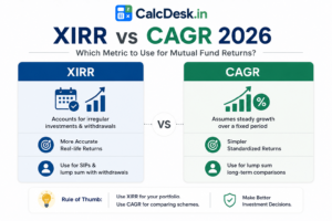 XIRR vs CAGR 2026 — Which Metric to Use for Mutual Fund Returns | CalcDesk.in