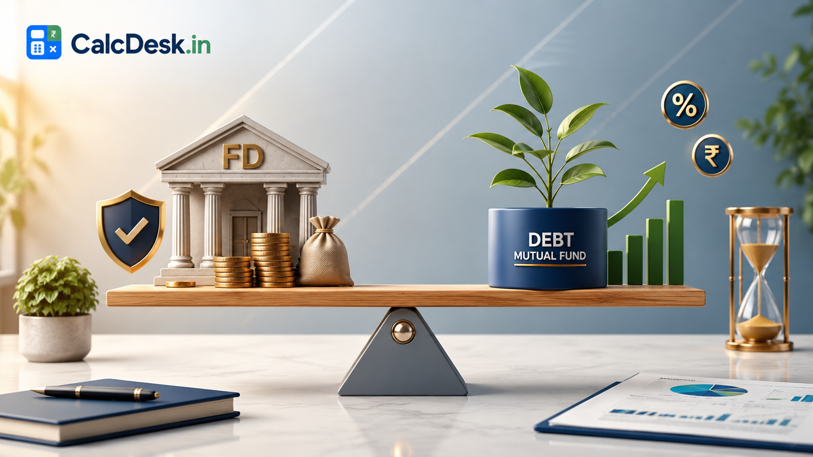 FD vs Debt Mutual Fund 2026 — Which is Better After Tax? | CalcDesk.in