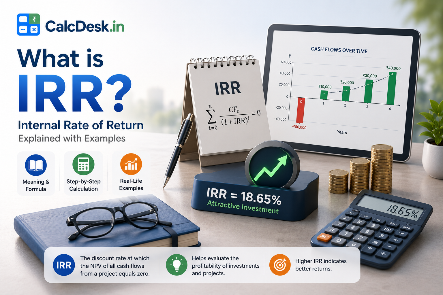 What is IRR? Internal Rate of Return Explained with Examples | CalcDesk.in