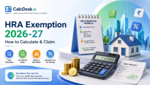 HRA Exemption 2026-27 — How to Calculate & Claim| CalcDesk.in