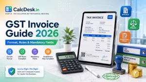 GST Invoice Guide 2026 — Format, Rules & Mandatory Fields | CalcDesk.in