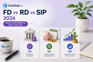 FD vs RD vs SIP 2026 — Which Investment is Right for You | CalcDesk.in