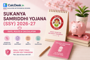 Sukanya Samriddhi Yojana (SSY) 2026-27 — Rate, Rules & Calculator | CalcDesk.in